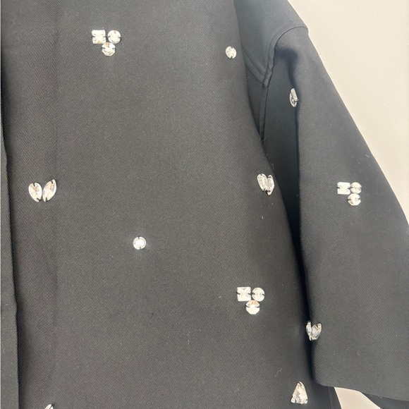 Sandro Black Blouse with Silver Accents Size 2 US - Picture 8 of 16